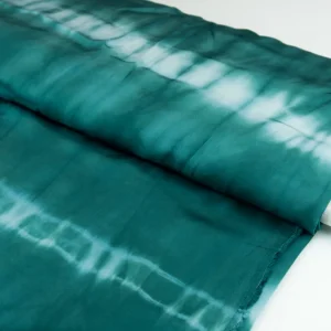 Silk cotton fabric - Teal Wave