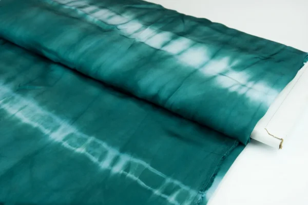 Silk cotton fabric - Teal Wave