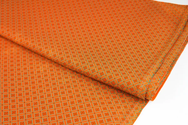 Shweshwe - Orange Diamonds