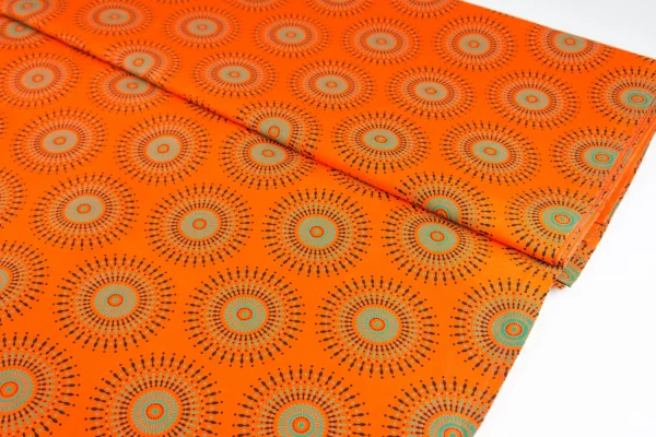 Shweshwe - Fireworks Orange