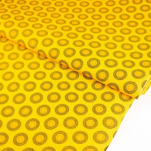 Shweshwe - Yellow Circles