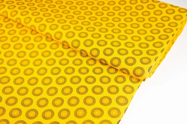 Shweshwe - Yellow Circles