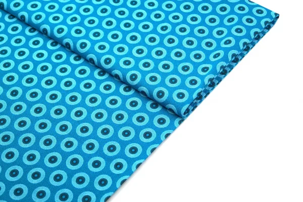 Shweshwe-Turquoise Circles