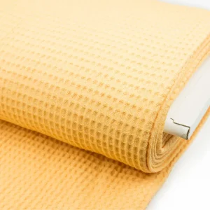Organic waffle pique large pattern - papaya