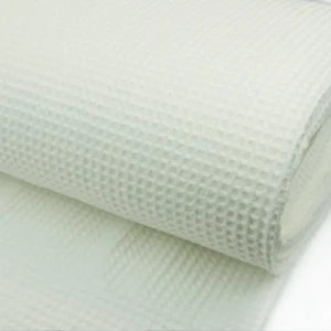 Organic Waffle Pique Large Patterns - White