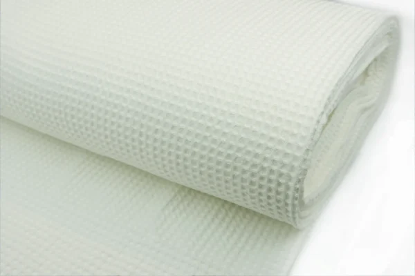 Organic Waffle Pique Large Patterns - White