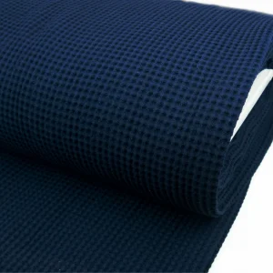 Large Pattern Organic Waffle Pique – Azure Blue