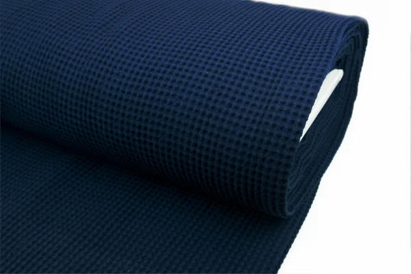 Large Pattern Organic Waffle Pique – Azure Blue
