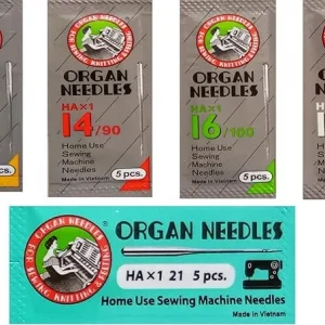 Vardhman Organ Original Machine Needles Set of 5 Pack, Ha - 11, 14, 16,18,21