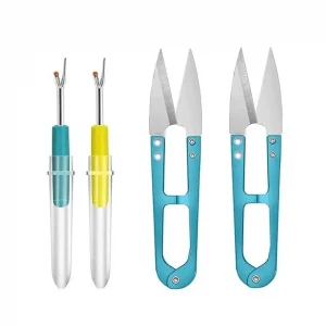 Jasol Metal Sewing Snips Thread Cutter Scissors with Seam Ripper Set of 4
