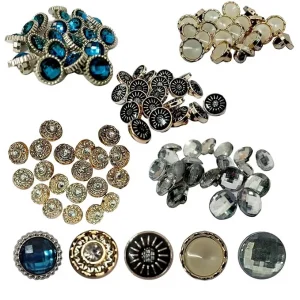 Aakriti 5 Styles Fancy Button 100 Pcs 11.5mm