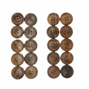 Ekta Enterprise Natural Coffee Brown Dark Wooden Button 20 Pcs 25 mm